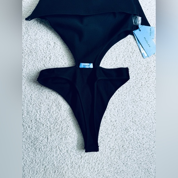 MUGLER Illusion Strapless Crepe De Chine And Tulle Mesh Cut Out Dress Medium - Picture 17 of 17